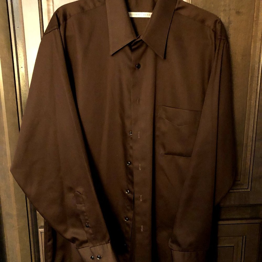 Men's Brown Geoffrey Beene Dress Shirt